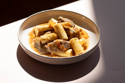 Carne con macarrones